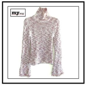 Pink Loose-Knit Soft Body-Hugging Sweater